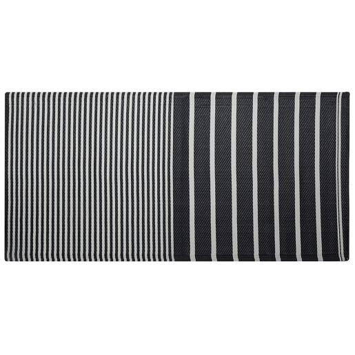 Tapete de exterior HALDIA Preto 90 x 180 cm