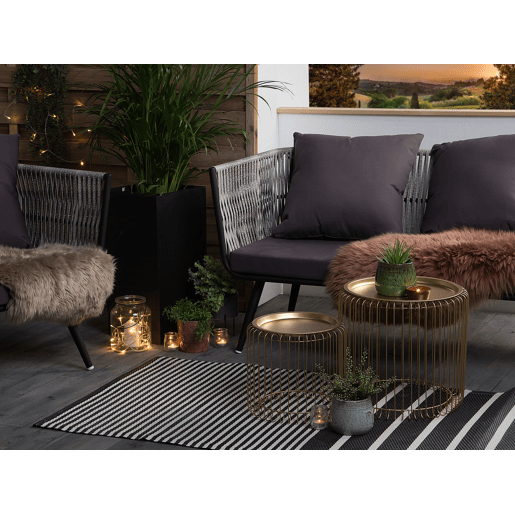 Tapete de exterior HALDIA Preto 90 x 180 cm