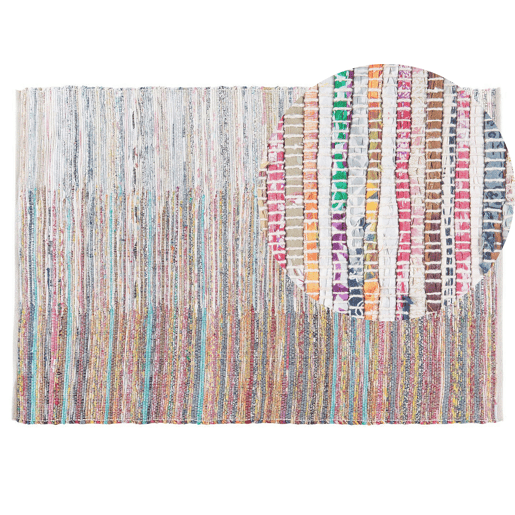 Tapete MERSIN Multicolor 140 x 200 cm Algodão Tapete MERSIN Multicolor 140 x 200 cm Algodão