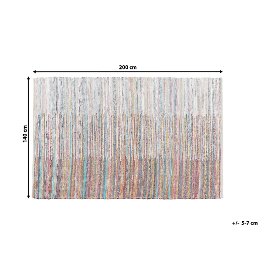 Tapete MERSIN Multicolor 140 x 200 cm Algodão Tapete MERSIN Multicolor 140 x 200 cm Algodão