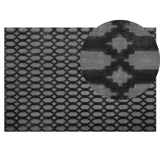 Tapete CIZRE Cinzento escuro 140 x 200 cm Viscose