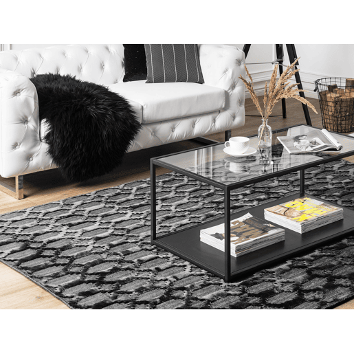 Tapete CIZRE Cinzento escuro 140 x 200 cm Viscose