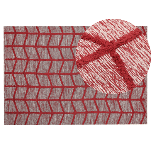 Tapete SIVAS Vermelho 140 x 200 cm Algodão Tapete SIVAS Vermelho 140 x 200 cm Algodão
