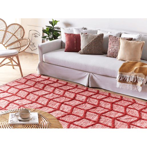Tapete SIVAS Vermelho 140 x 200 cm Algodão Tapete SIVAS Vermelho 140 x 200 cm Algodão