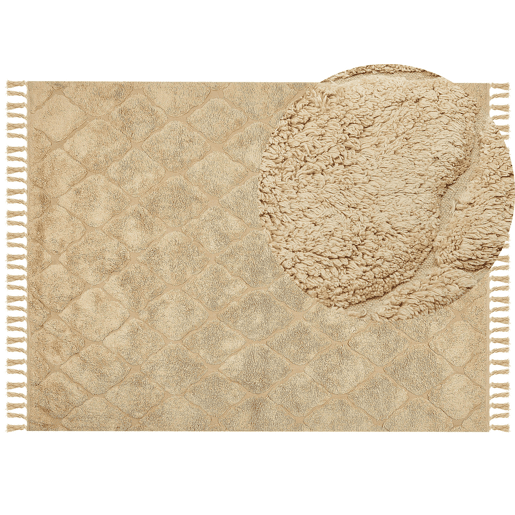 Tapete SANLIURFA Cor de areia 160 x 230 cm Algodão