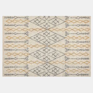 Tapete KADAPA Creme 140 x 200 cm Algodão