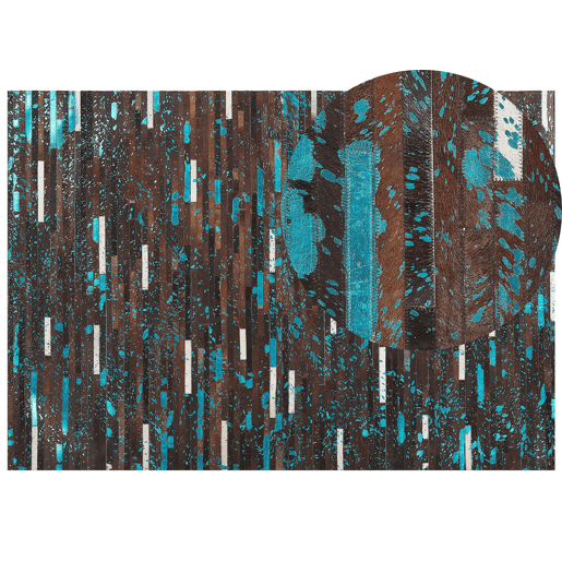Tapete KISIR Castanho escuro 160 x 230 cm Pele