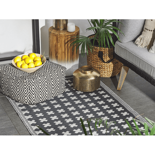 Tapete de exterior ROHTAK Preto 90 x 180 cm