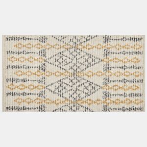 Tapete KADAPA Creme 80 x 150 cm Algodão