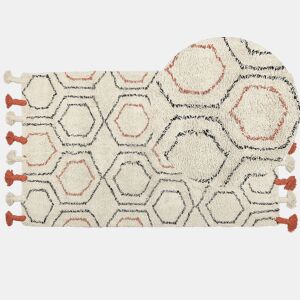 Tapete HAJIPUR Creme 80 x 150 cm Algodão