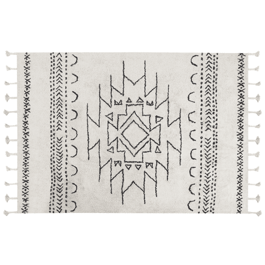 Tapete KHOURIBGA Branco creme 140 x 200 cm Algodão
