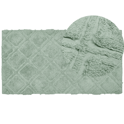 Tapete HATAY Verde claro 80 x 150 cm Algodão