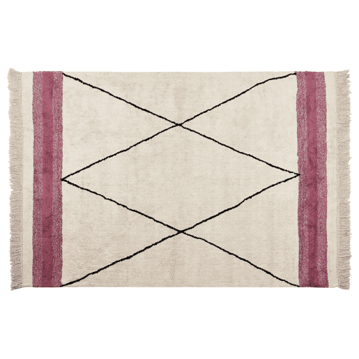 Tapete AFSAR Creme claro 140 x 200 cm Algodão