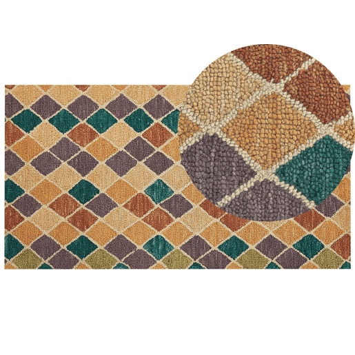 Tapete KESKIN Multicolor 80 x 150 cm Lã