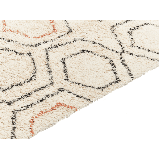 Tapete HAJIPUR Creme 140 x 200 cm Algodão Tapete HAJIPUR Creme 140 x 200 cm Algodão