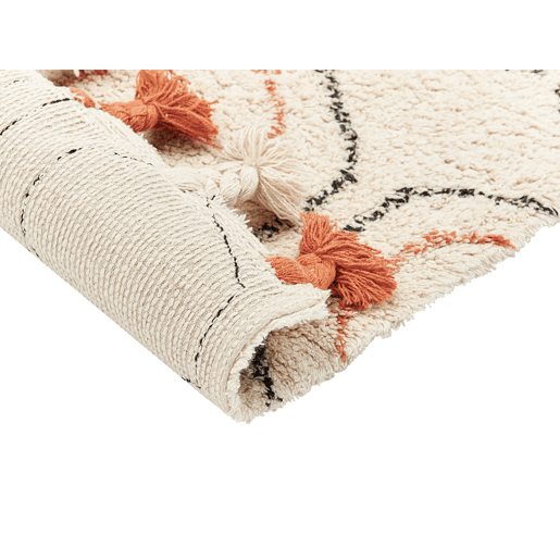 Tapete HAJIPUR Creme 140 x 200 cm Algodão Tapete HAJIPUR Creme 140 x 200 cm Algodão