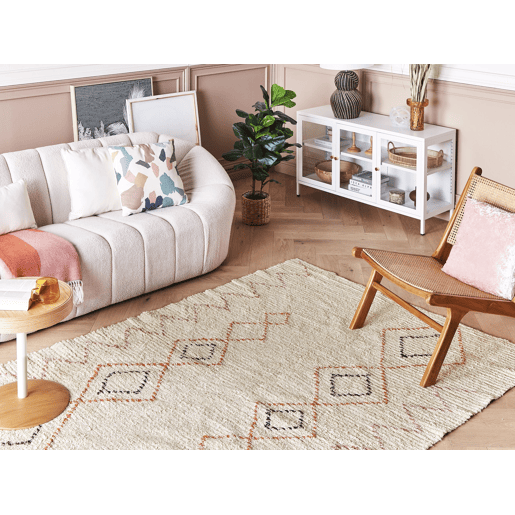 Tapete GUWAHATI Creme 160 x 230 cm Algodão