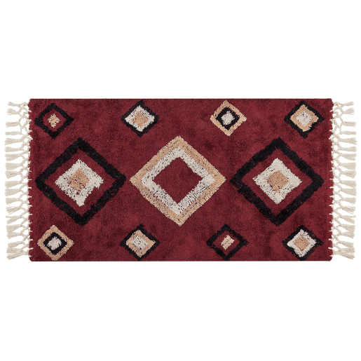 Tapete SIIRT Vermelho 80 x 150 cm Algodão