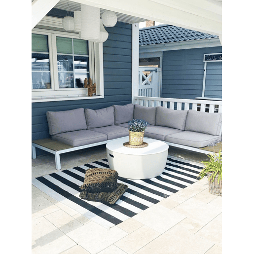 Tapete de exterior TAVAS PretoBranco 160 x 230 cm