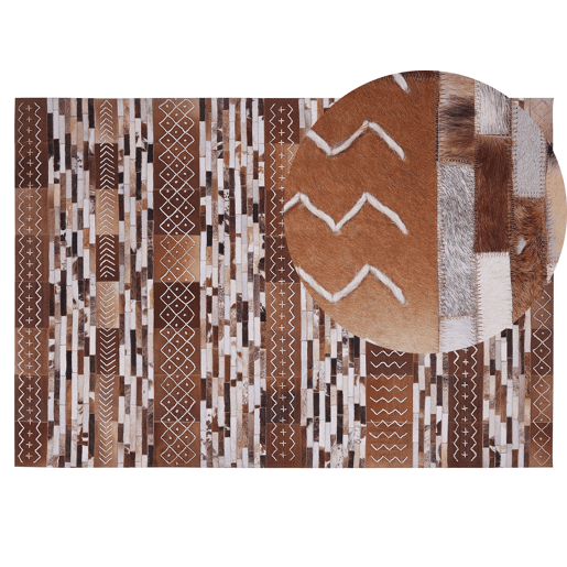 Tapete HEREKLI Castanho 140 x 200 cm Pele