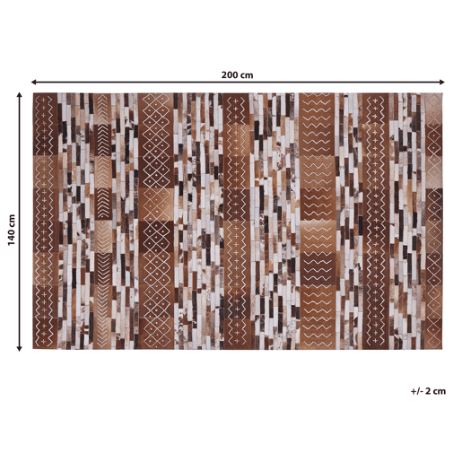 Tapete HEREKLI Castanho 140 x 200 cm Pele