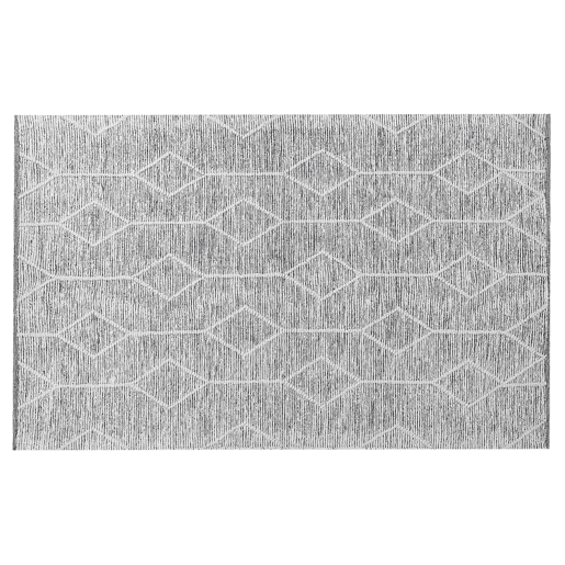 Tapete EDREMIT Cinzento 140 x 200 cm Algodão Tapete EDREMIT Cinzento 140 x 200 cm Algodão