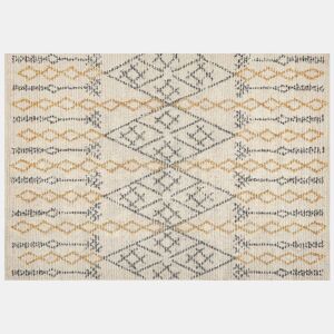 Tapete KADAPA Creme 160 x 230 cm Algodão