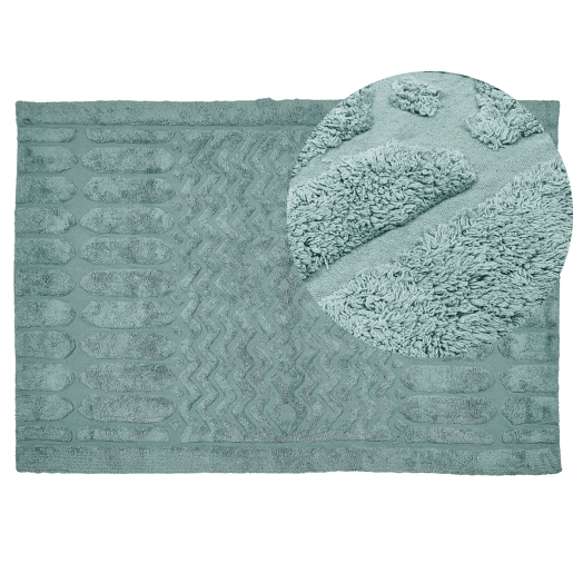 Tapete SIRNAK Verde menta 140 x 200 cm Algodão