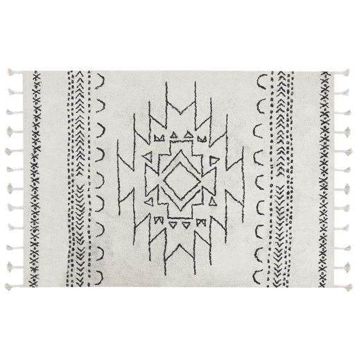 Tapete KHOURIBGA Branco creme 160 x 230 cm Algodão