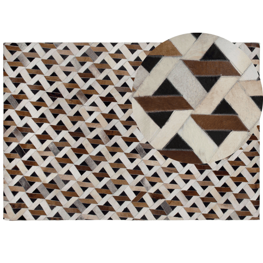 Tapete TUGLU Castanho 160 x 230 cm Pele