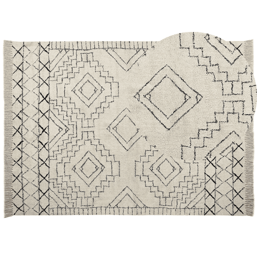 Tapete ZEYNE Creme 160 x 230 cm Algodão