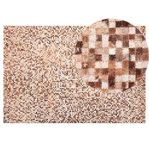Tapete TORUL Castanho 140 x 200 cm Pele