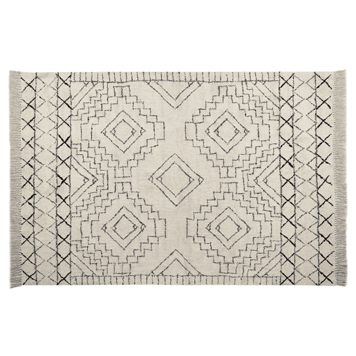Tapete ZEYNE Creme 140 x 200 cm Algodão Tapete ZEYNE Creme 140 x 200 cm Algodão