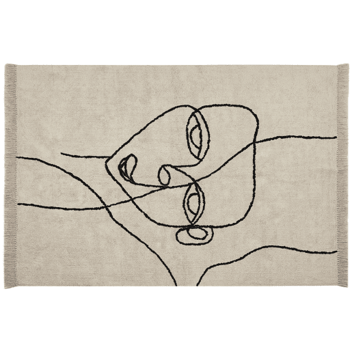 Tapete NURU Creme claro 160 x 230 cm Algodão
