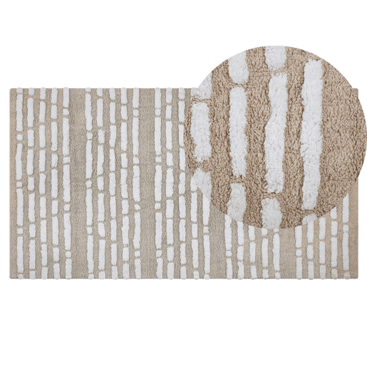 Tapete AHIRLI Creme 120 x 180 cm Algodão