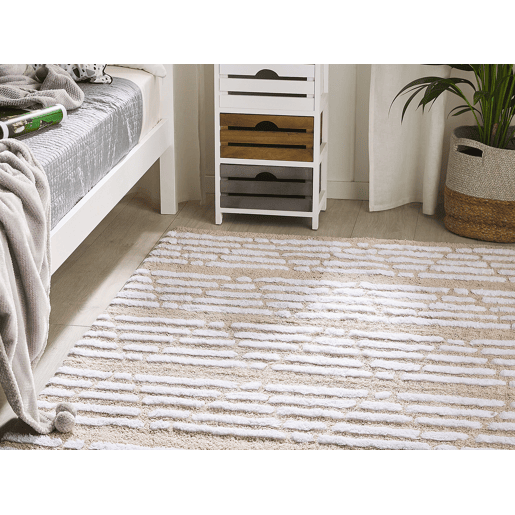 Tapete AHIRLI Creme 120 x 180 cm Algodão