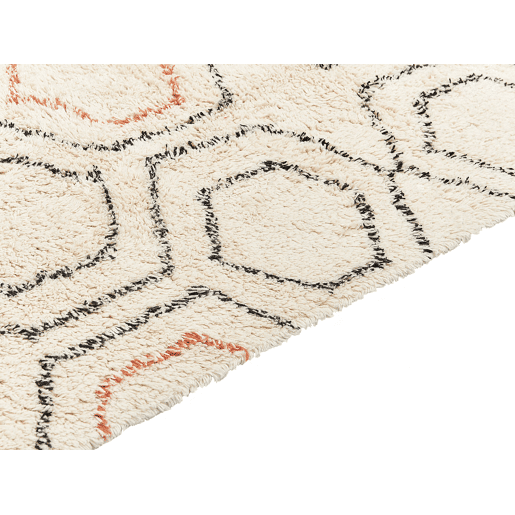 Tapete HAJIPUR Creme 160 x 230 cm Algodão