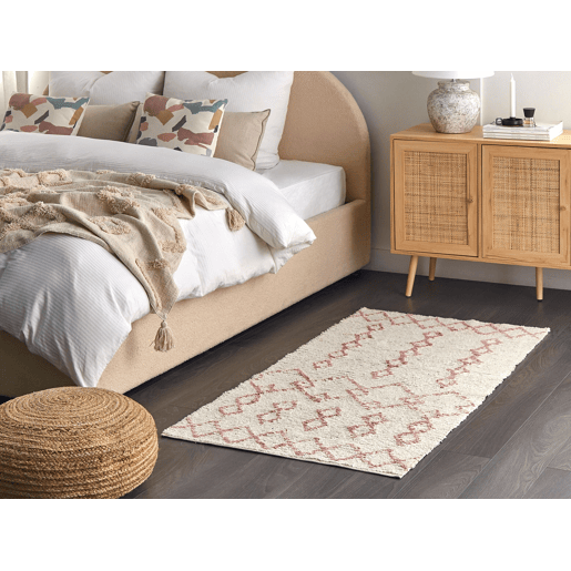 Tapete BUXAR Creme 80 x 150 cm Algodão Tapete BUXAR Creme 80 x 150 cm Algodão