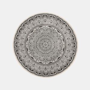 Tapete HIZAN Preto ø 120 cm Algodão