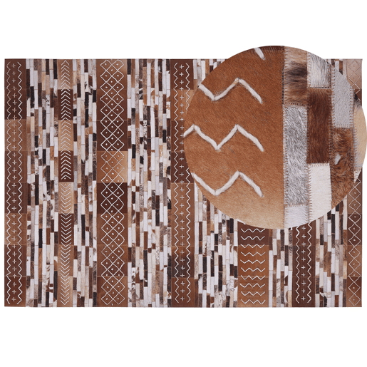 Tapete HEREKLI Castanho 160 x 230 cm Pele