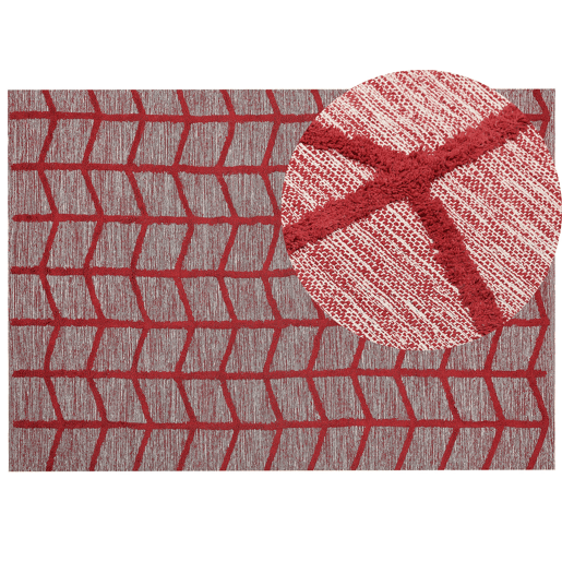 Tapete SIVAS Vermelho 160 x 230 cm Algodão