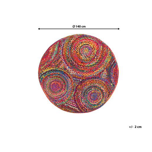 Tapete YENICE Multicolor ø 140 cm Juta