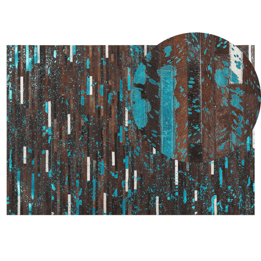 Tapete KISIR Castanho escuro 140 x 200 cm Pele