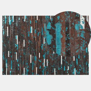 Tapete KISIR Castanho escuro 140 x 200 cm Pele