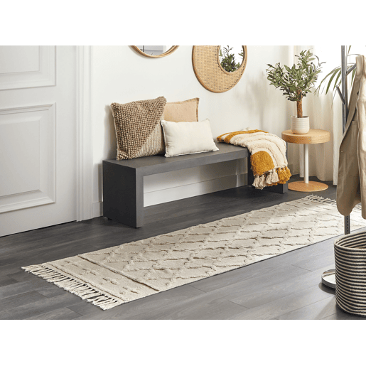 Tapete TOZLU Creme 80 x 230 cm Algodão