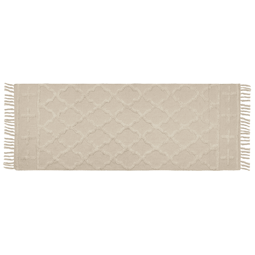 Tapete TOZLU Creme 80 x 230 cm Algodão