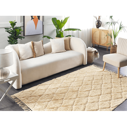Tapete SANLIURFA Cor de areia 140 x 200 cm Algodão