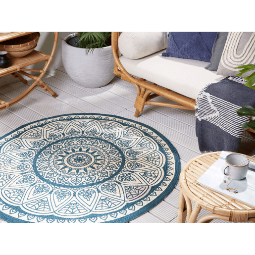 Tapete ANADERE Azul ø 120 cm Juta