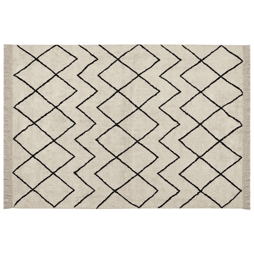 Tapete ELDES Creme 160 x 230 cm Algodão Tapete ELDES Creme 160 x 230 cm Algodão