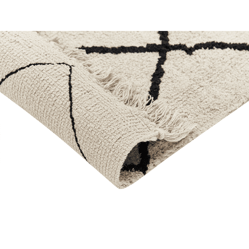 Tapete ELDES Creme 160 x 230 cm Algodão Tapete ELDES Creme 160 x 230 cm Algodão